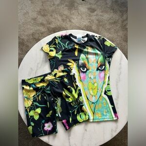 Yvette Crocker. NWOT. Two-Piece Biker Short Set. Size Medium. New. Never Worn.